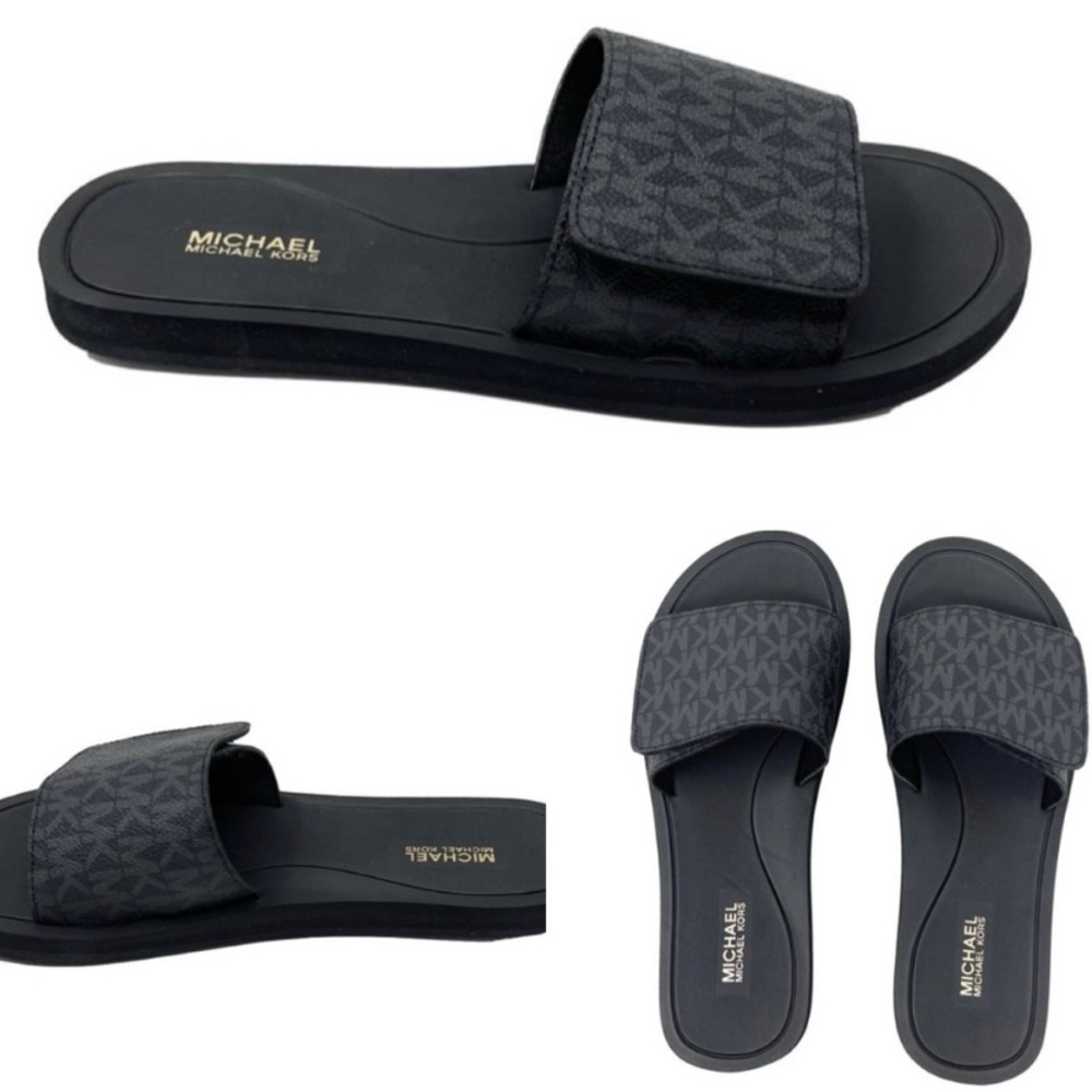 NIB Michael Kors Signature Logo Print Wade Slide-Sz9